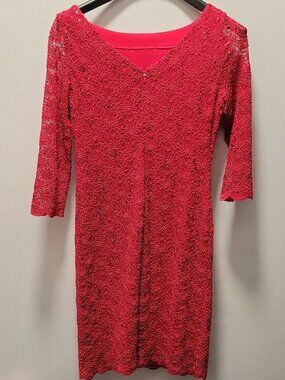 Red Lace calvin Klien Dress - party,date,lounge,jazz,